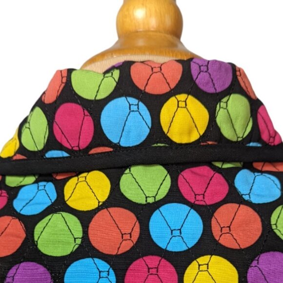 RQT Lightweight Quilted Zip Up Long Sleeve Jacket Black with Multi Color Size S - Picture 9 of 14